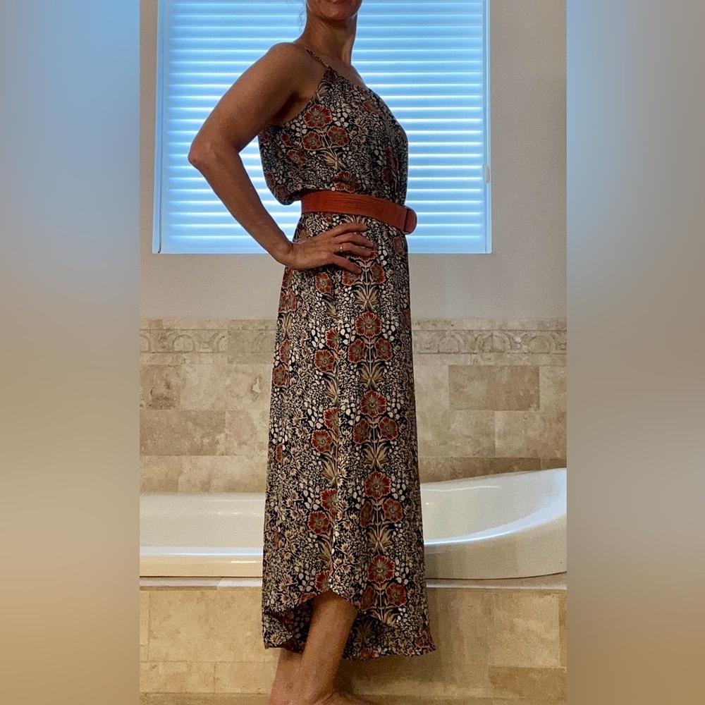 bishop + young Navy Floral Maxi jumpsuit with Rust Accents - Picture 2 of 7